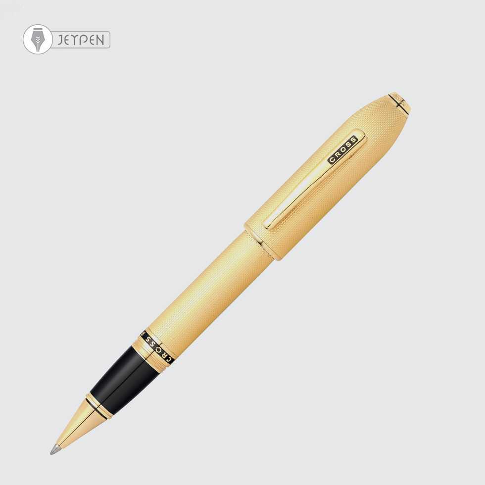 رواننویس کراس مدل پیرلس 125 رنگ تمام طلایی گیره طلا