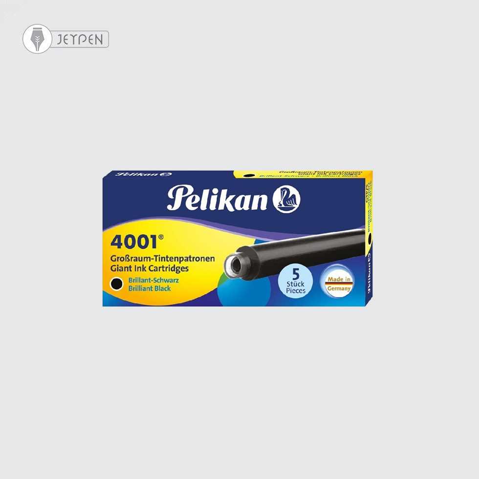 کارتریج جوهر خودنویس بلند پلیکان مدل 4001 بسته 5 عددی رنگ مشکی