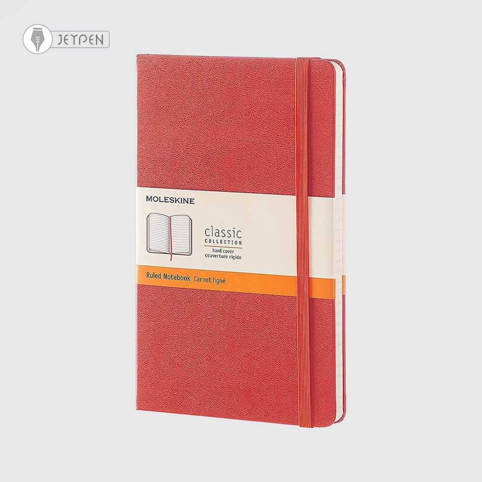 دفتر Moleskine رنگ نارنجی سایز A5 جلد گالینگور