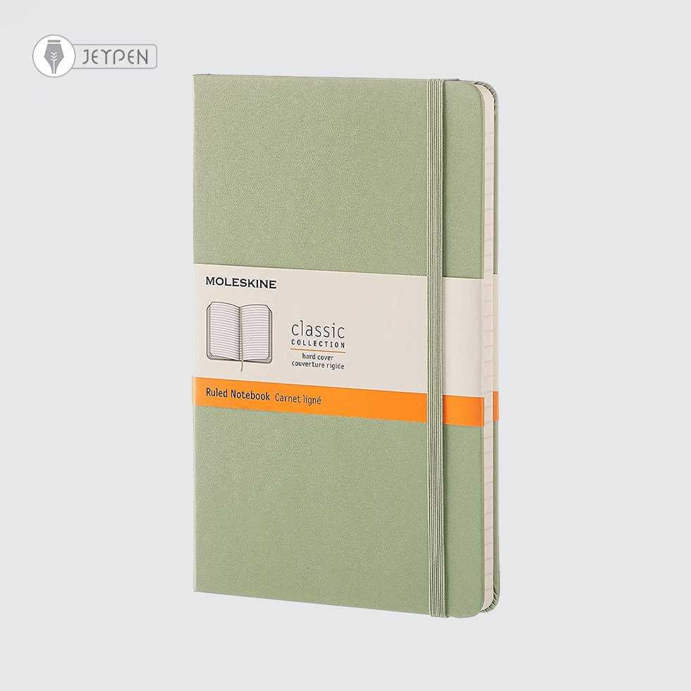 دفتر Moleskine رنگ سبز سایز A5 جلد گالینگور