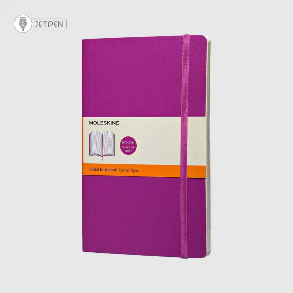 دفتر Moleskine رنگ ارغوانی سایز A5 جلد شومیز