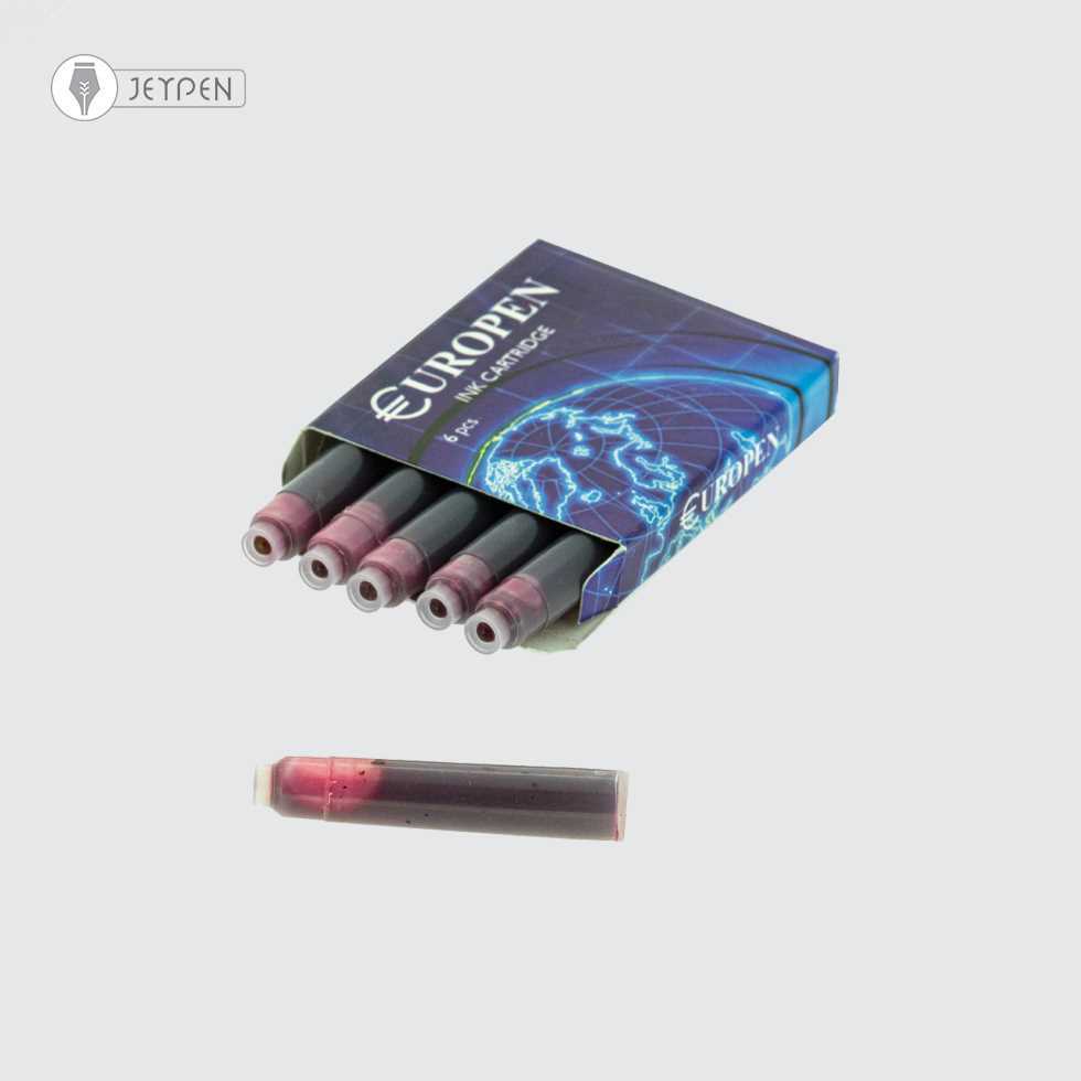 کارتریج جوهر خودنویس یوروپن بسته 6 عددی رنگ صورتی