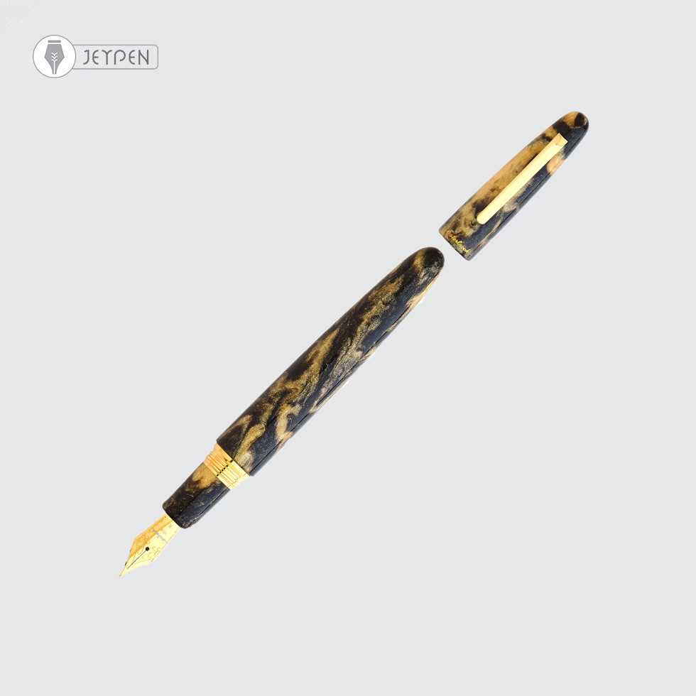 خودنویس استربروک مدل گلد راش رنگ سنگ معدن گیره طلا اورسایز