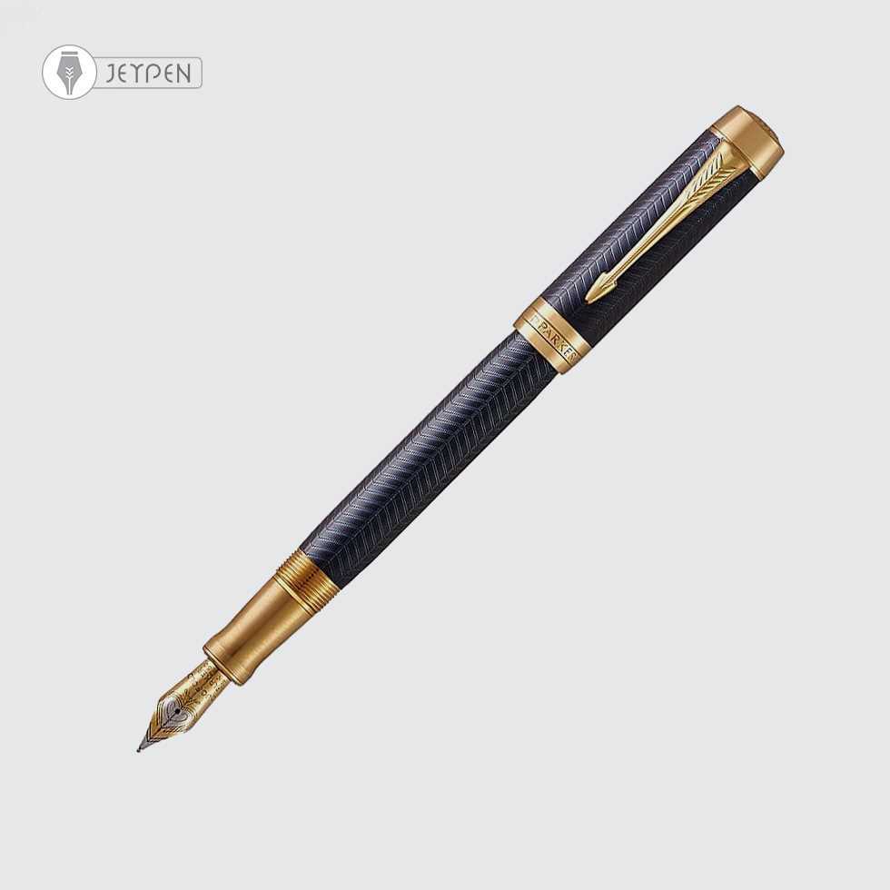 خودنویس پارکر مدل دوفولد پرستیژ رنگ بلو شورون