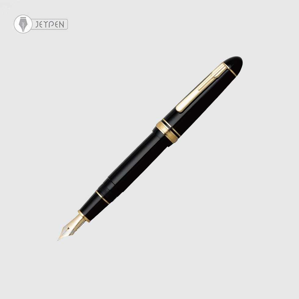 خودنویس پلاتینوم مدل پرزیدنت رنگ مشکی گیره طلا سرقلم M