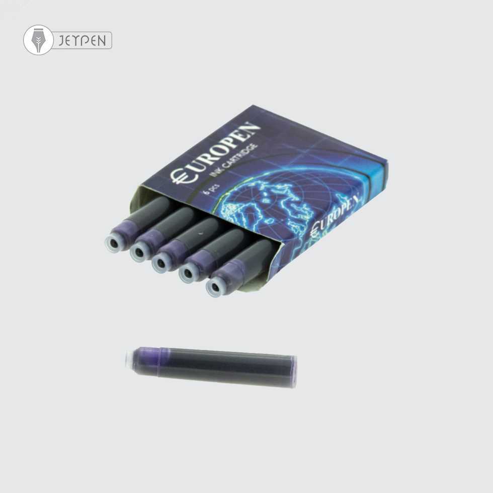 کارتریج جوهر خودنویس یوروپن بسته 6 عددی رنگ مشکی