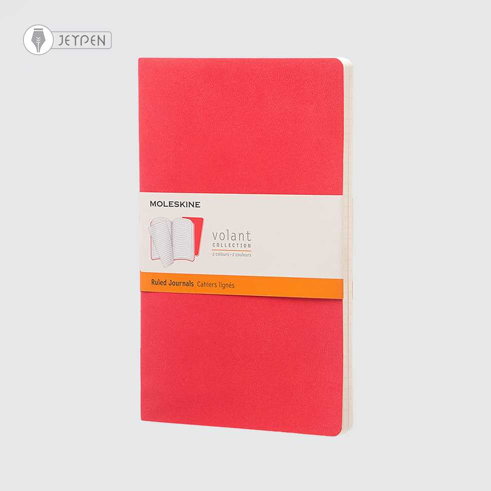 دفتر Moleskine رنگ قرمز پک 2 تایی سایز A5