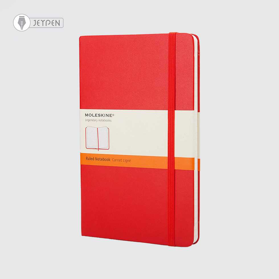 دفتر Moleskine رنگ قرمز سایز A5 جلد گالینگور