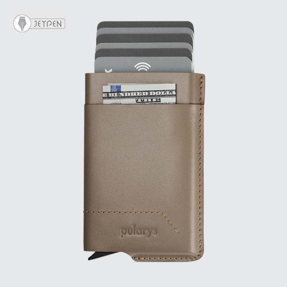 جاکارتی پولاریس مدل GOBI wallet رنگ کافه لاته چرم ایتالیایی