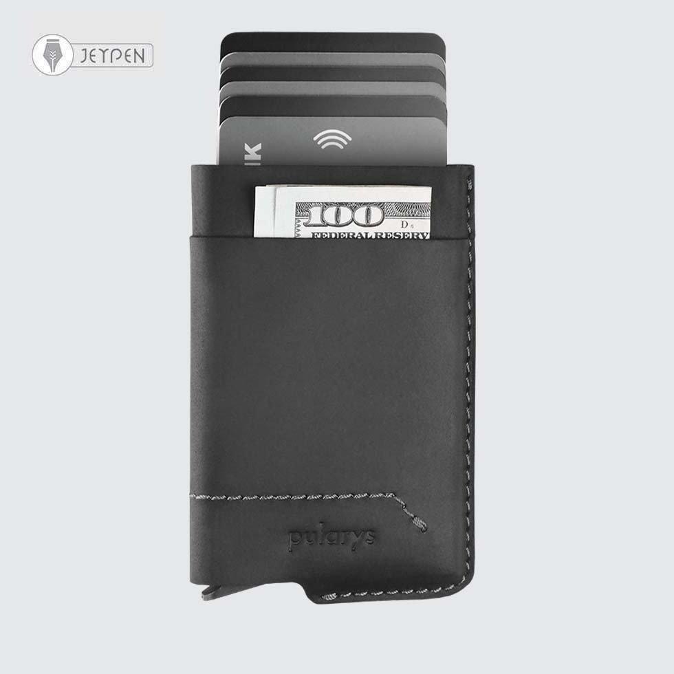جاکارتی پولاریس مدل GOBI wallet رنگ مشکی چرم هانتر