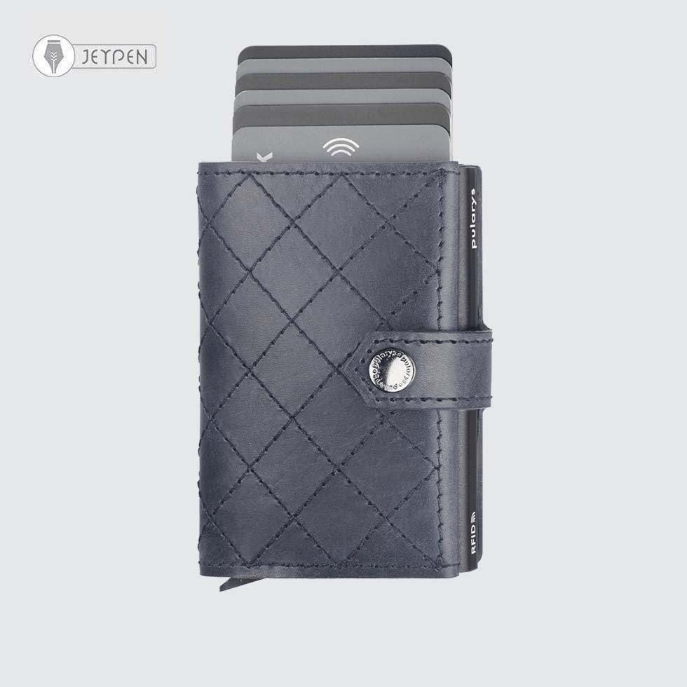 جاکارتی پولاریس مدل HIKER - CHIC Décor wallet رنگ سرمه‌ای چرم نومد