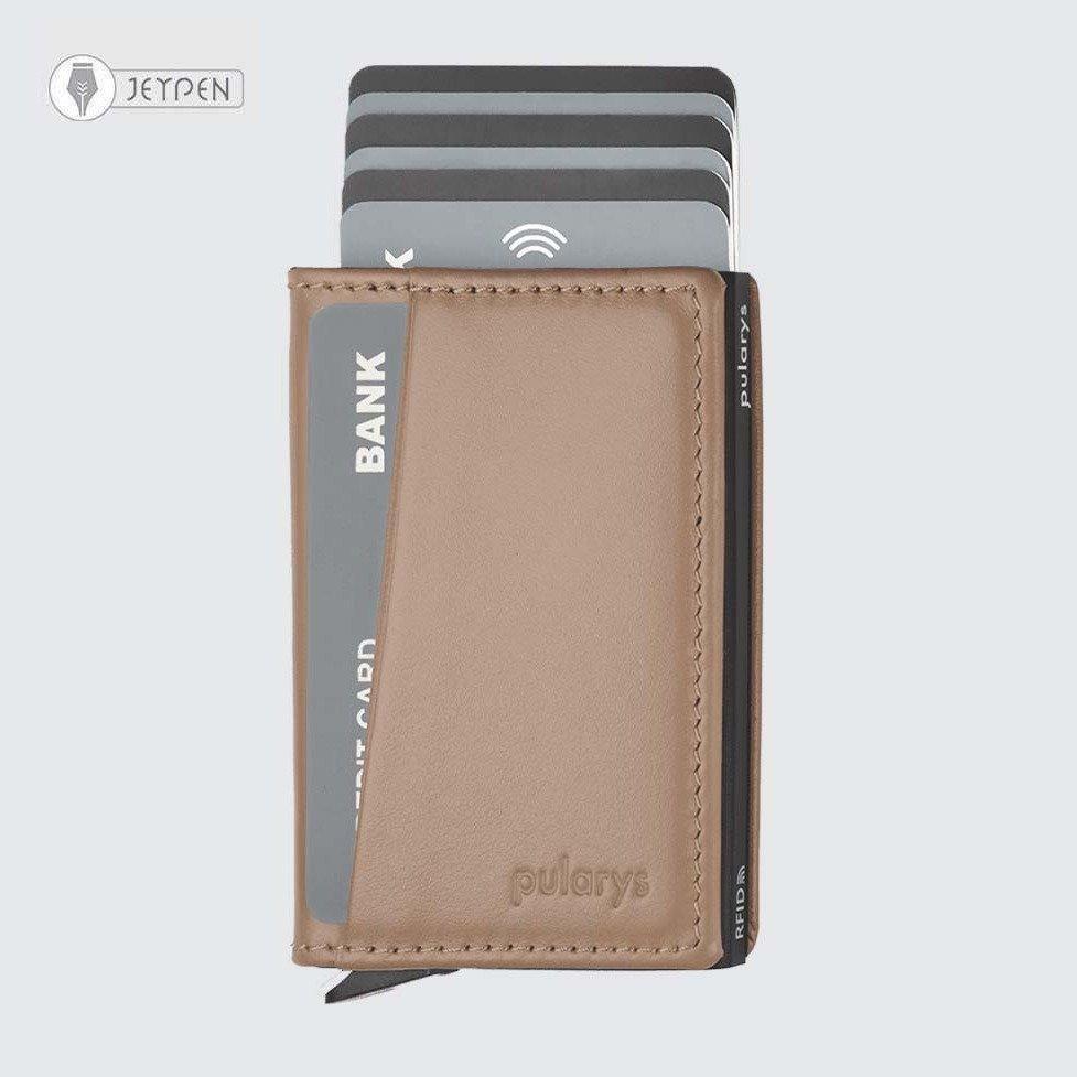 جاکارتی پولاریس مدل KANGOO wallet رنگ بژ چرم ایتالیایی
