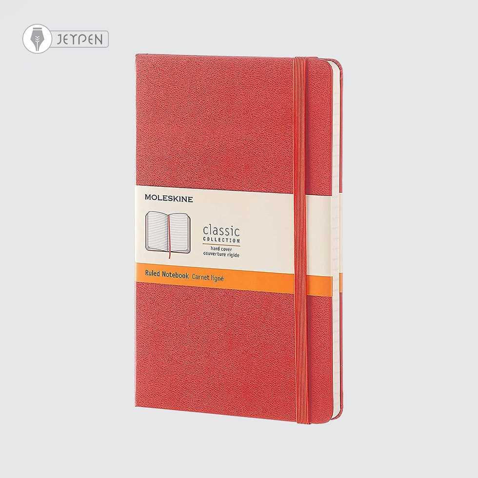 دفتر Moleskine رنگ نارنجی سایز A5 جلد گالینگور