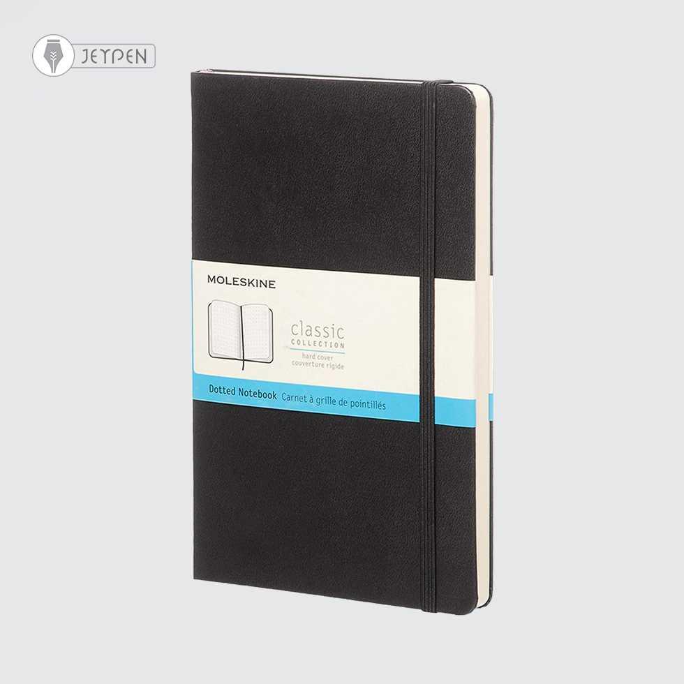 دفتر نقطه ای Moleskine رنگ مشکی سایز A5 جلد گالینگور