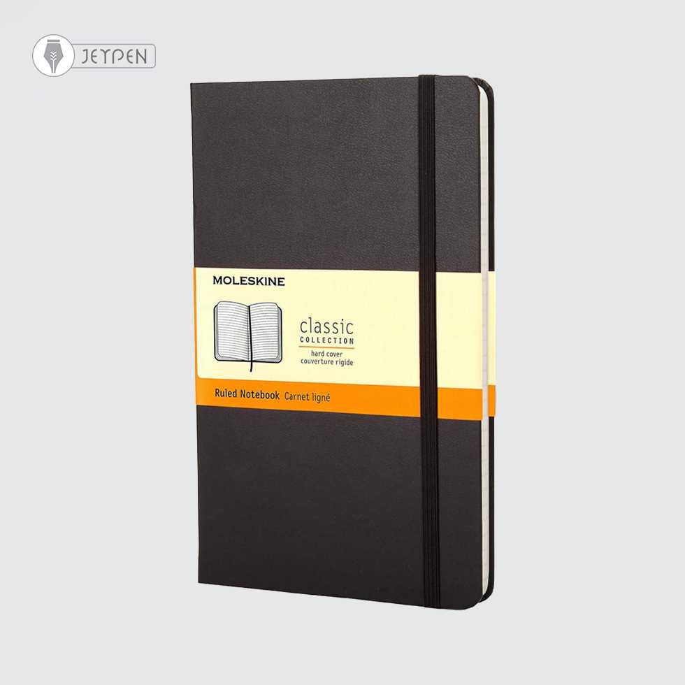 دفتر Moleskine رنگ مشکی سایز A5 جلد گالینگور