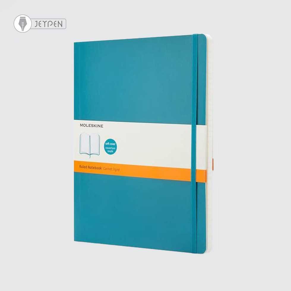 دفتر Moleskine رنگ فیروزه ای سایز A5 جلد شومیز