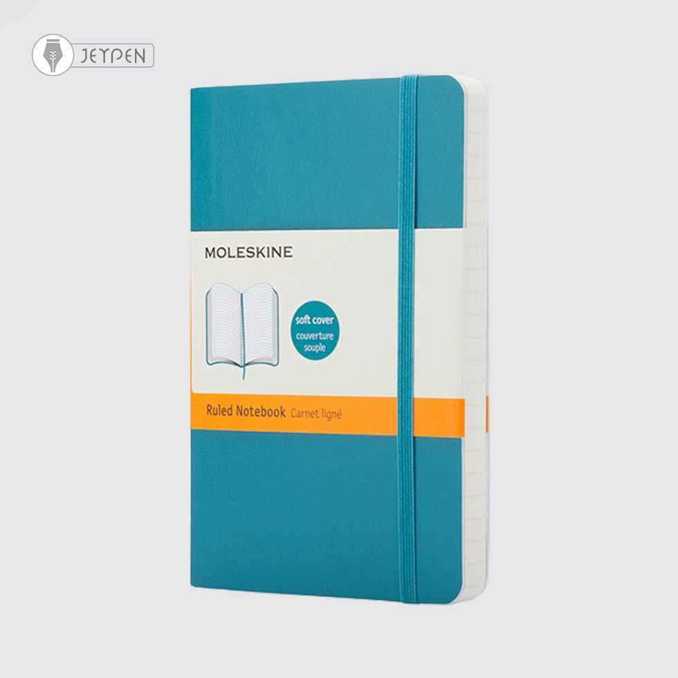 دفترچه Moleskine فیروزه ای سایز A6 جلد شومیز