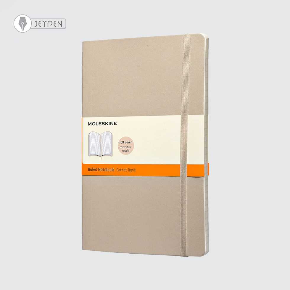 دفتر Moleskine خاکی سایز A5 جلد شومیز