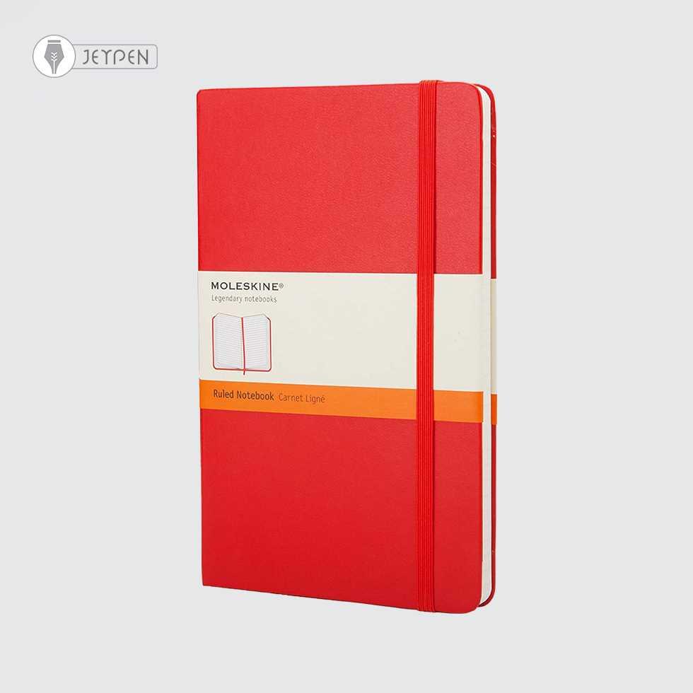 دفتر Moleskine رنگ قرمز سایز A5 جلد گالینگور