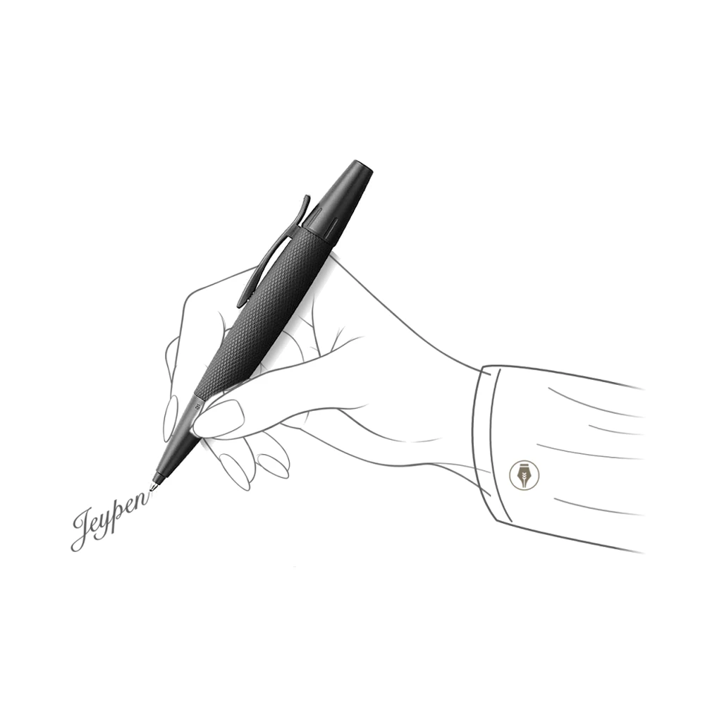 خودکار فابرکاستل مدل ایموشن رنگ پیور بلک (مشکی) در دست خانم