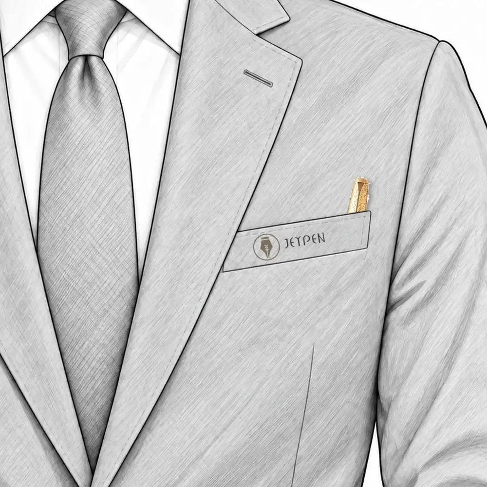 خودنویس پارکر مدل اربن پریمیوم رنگ استیل گیره طلا در جیب کت