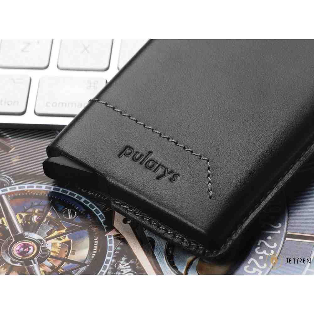 دکمه شاسی جاکارتی پولاریس مدل GOBI wallet رنگ مشکی چرم ایتالیایی