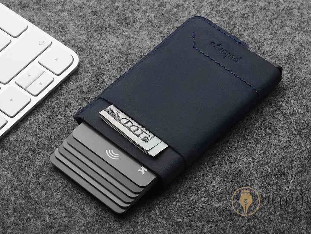 Pularys GOBI wallet Navy Blue Hunter leather
