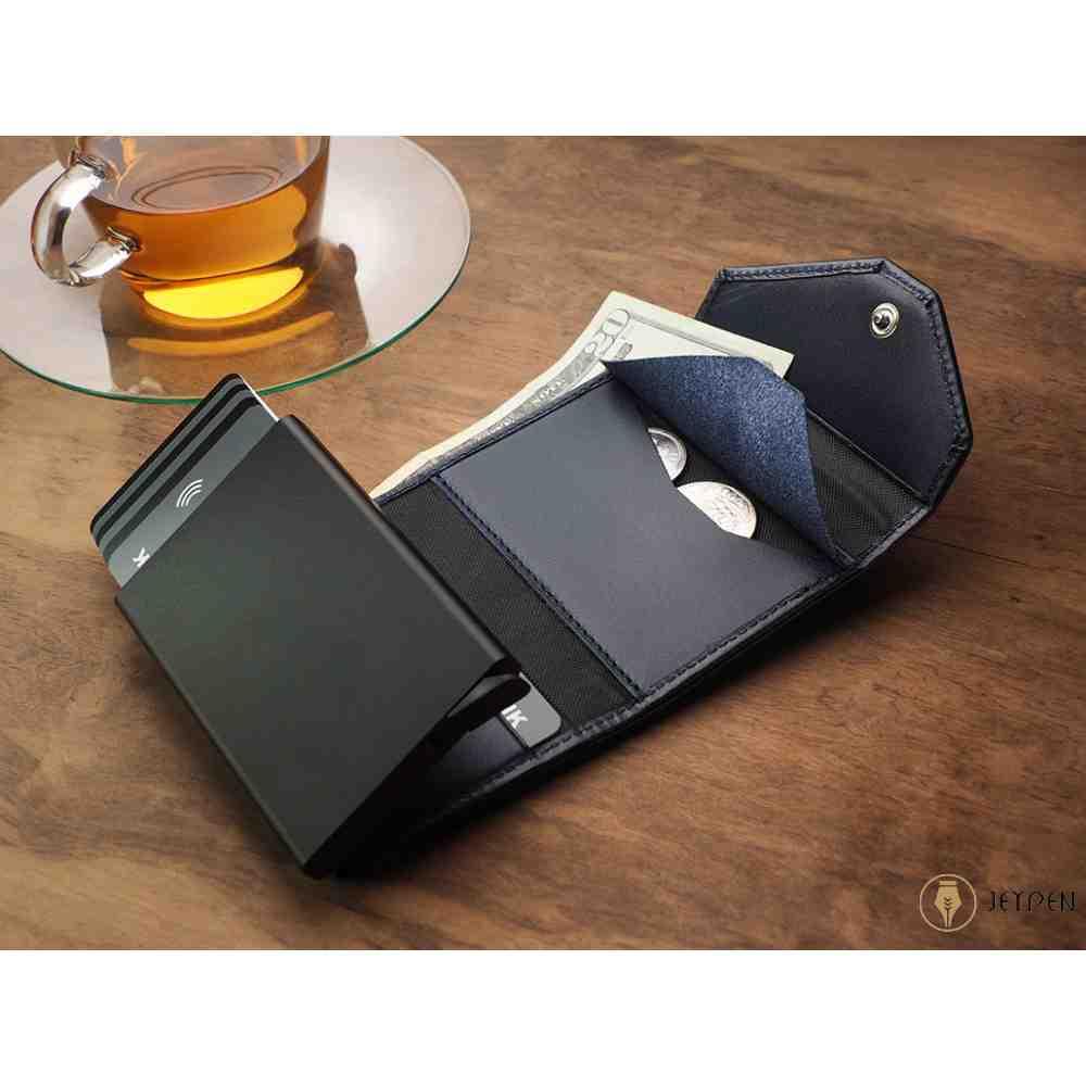 جزئیات جاکارتی پولاریس مدل PORTER Go wallet رنگ سرمه‌ای چرم ایتالیایی