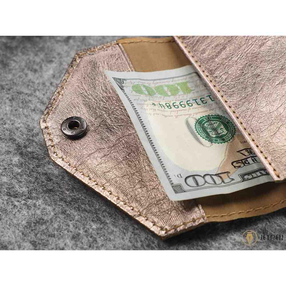 جزئیات جاکارتی پولاریس مدل PORTER Go wallet رنگ شام‍‍پاینی چرم کاغذی
