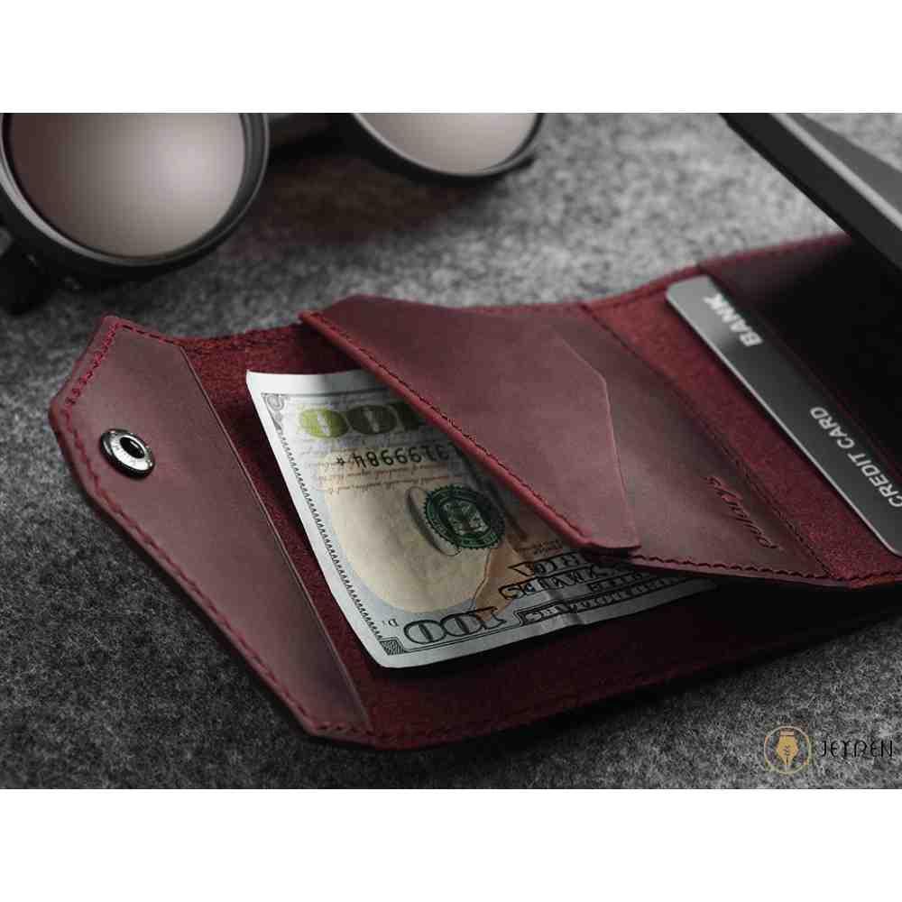 جزئیات جاکارتی پولاریس مدل PORTER Go wallet رنگ آلبالویی چرم هانتر