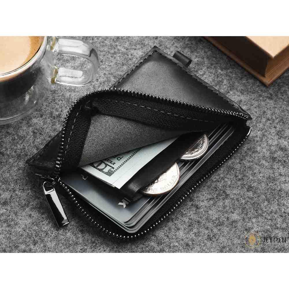 قرارگیری کارت ها جاکارتی پولاریس مدل OLDTIMER SLIM wallet رنگ مشکی چرم نومد