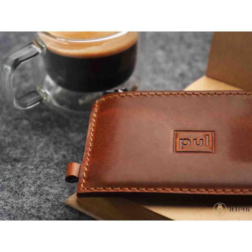 نمای کلی جاکارتی پولاریس مدل OLDTIMER SLIM wallet رنگ شتری چرم نومد