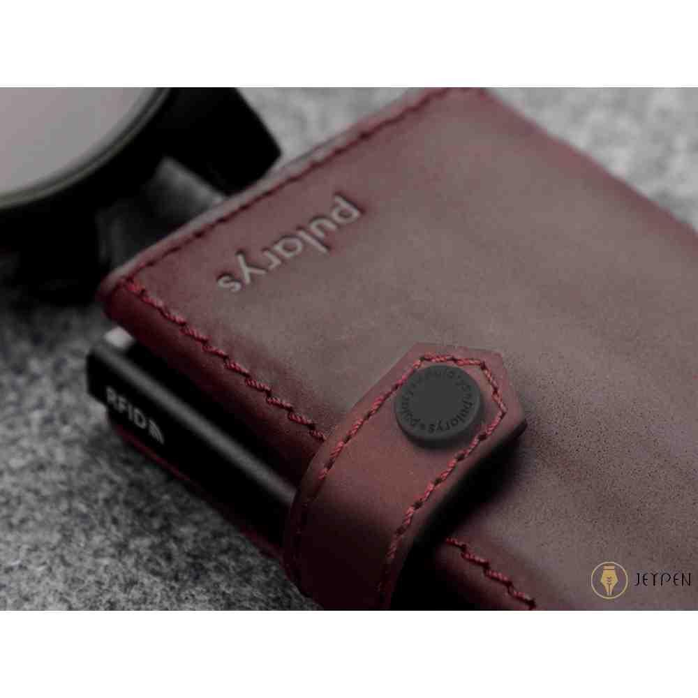 جزئیات جاکارتی پولاریس مدل HIKER wallet رنگ آلبالویی چرم هانتر
