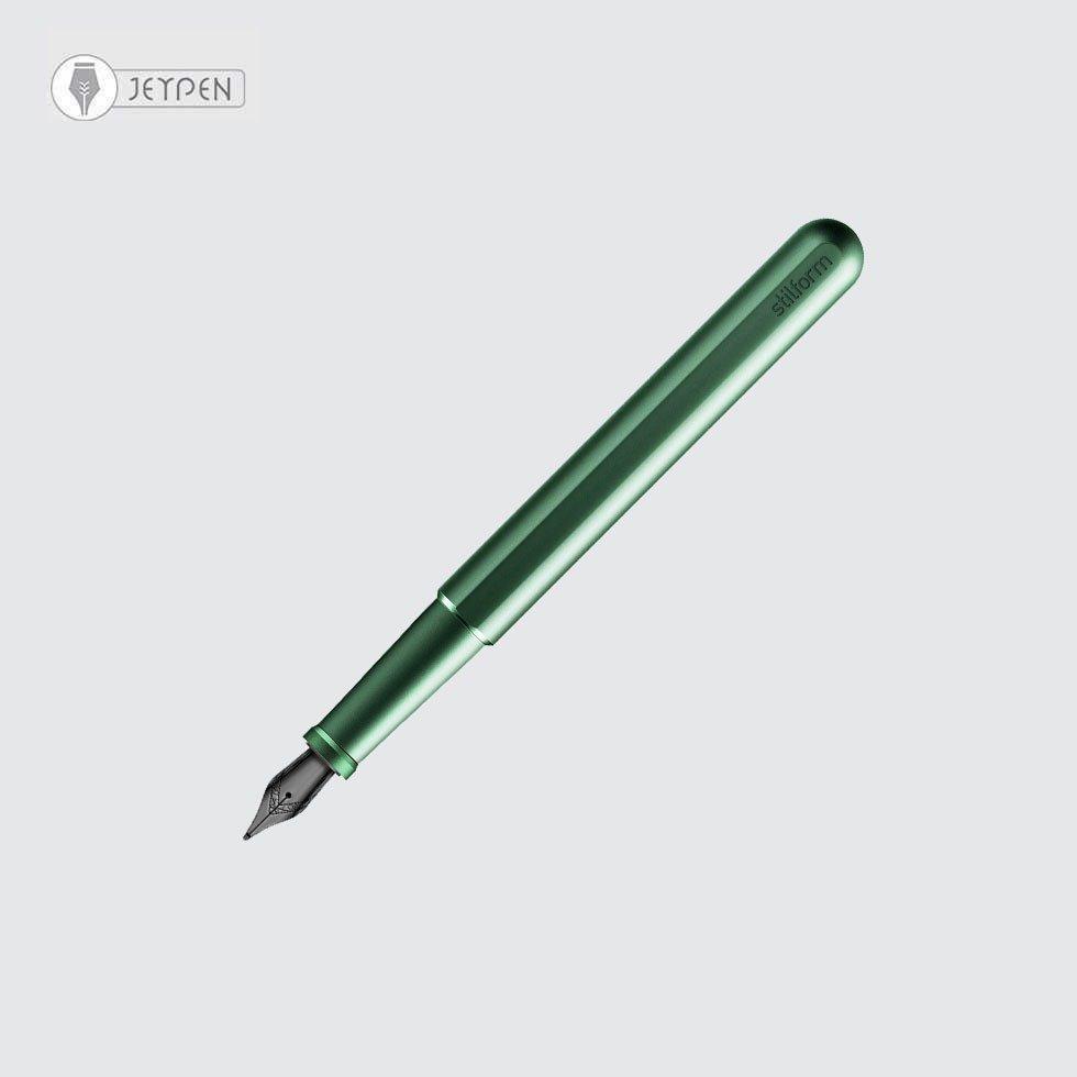 خودنویس استیل فرم مدل آلومینیومی INK رنگ Aurora Green سرقلم استیل مشکی سایز B - 0