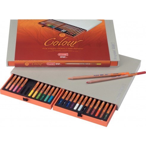 تصویر  مداد رنگي ديزاين 24 رنگ جعبه چوبي برونزيل