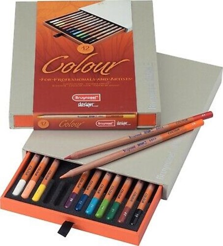 تصویر  مداد رنگي ديزاين 12 رنگ جعبه چوبي برونزيل