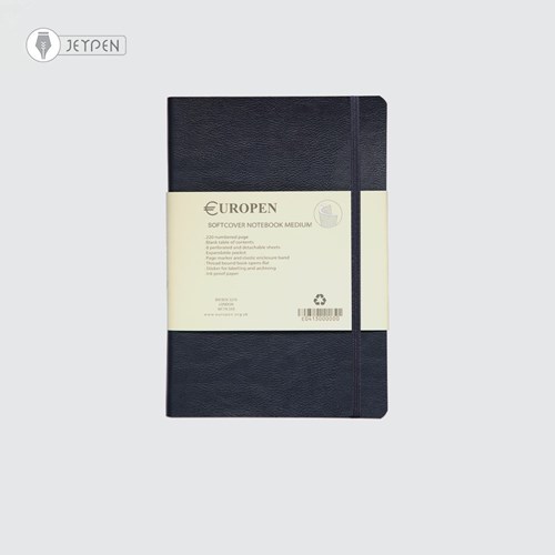 تصویر  دفتر یوروپن سایز مدیوم جلد نرم رنگ سورمه‌ای
