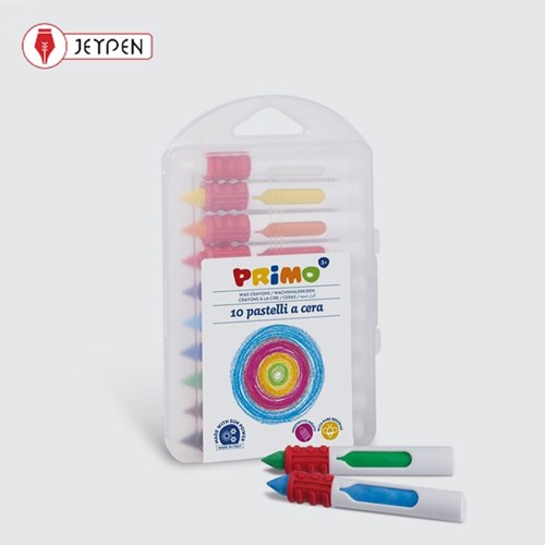تصویر  پريمو مدادشمعي 10 رنگ آبرنگي با غلاف در جعبه پلاستيكي مدل 048pa10np