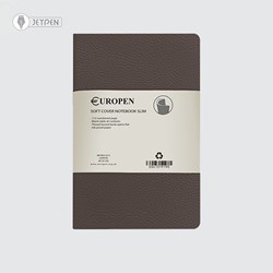 تصویر  دفتر یوروپن سایز مدیوم اسلیم جلد نرم رنگ قهوه‌ای پاستلی کد 104