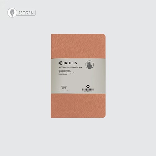 تصویر  دفتر یوروپن سایز مدیوم اسلیم جلد نرم رنگ نارنجی روشن پاستلی کد 106