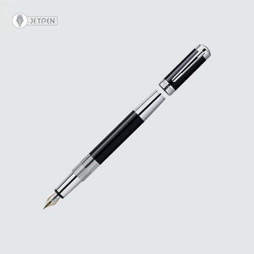 تصویر  خودنویس واترمن مدل الگانس رنگ مشکی گیره پلاتین با جا قلمی چرمی