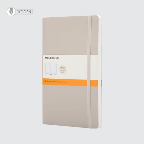 تصویر  دفترچه Moleskine خاکی سایز A6 جلد شومیز