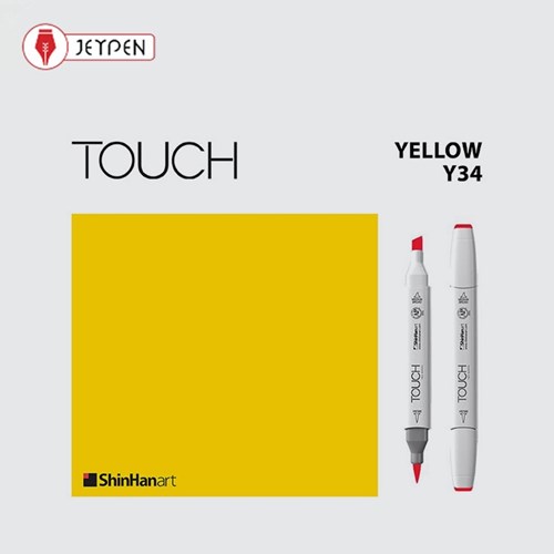 تصویر  ماژيك راندو تاچ بدنه سفيد رنگ زرد كد Y34
