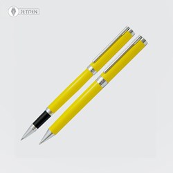 تصویر  ست 2 تایی خودکار و روان‌نویس یوروپن مدل ایندیا رنگ زرد