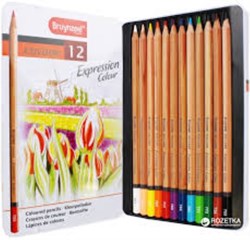 تصویر  مداد رنگي نيمه حرفه‌اي 12 رنگ جعبه فلزي برونزيل